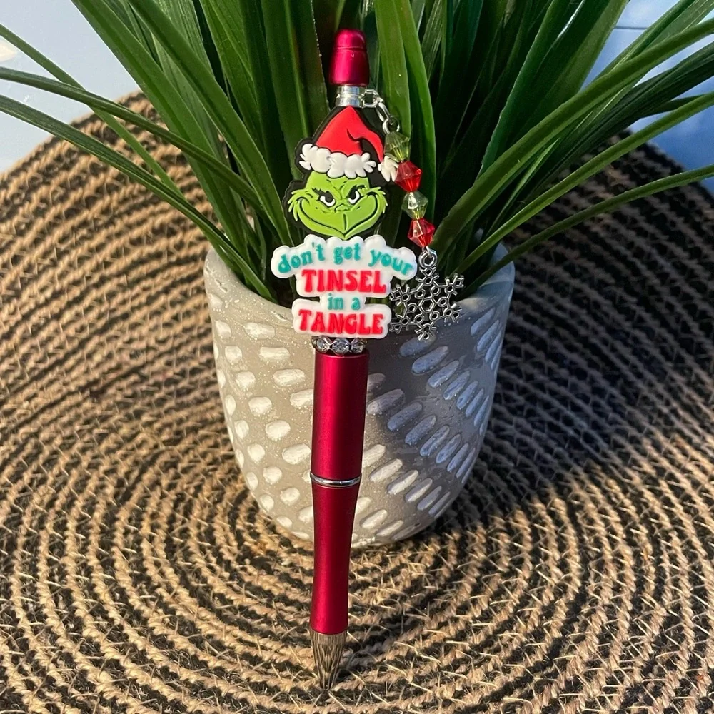Grinch Christmas Beaded Pen